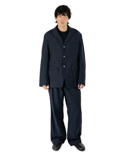 Sage de Cret WO/LI Tumble Washed Double Pleated Baggy Pants Navy