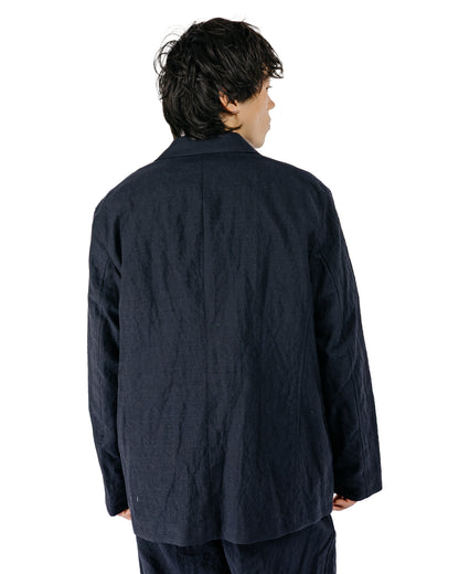 Sage de Cret WO/LI Tumble Washed Three-Button Tailored Jacket Navy