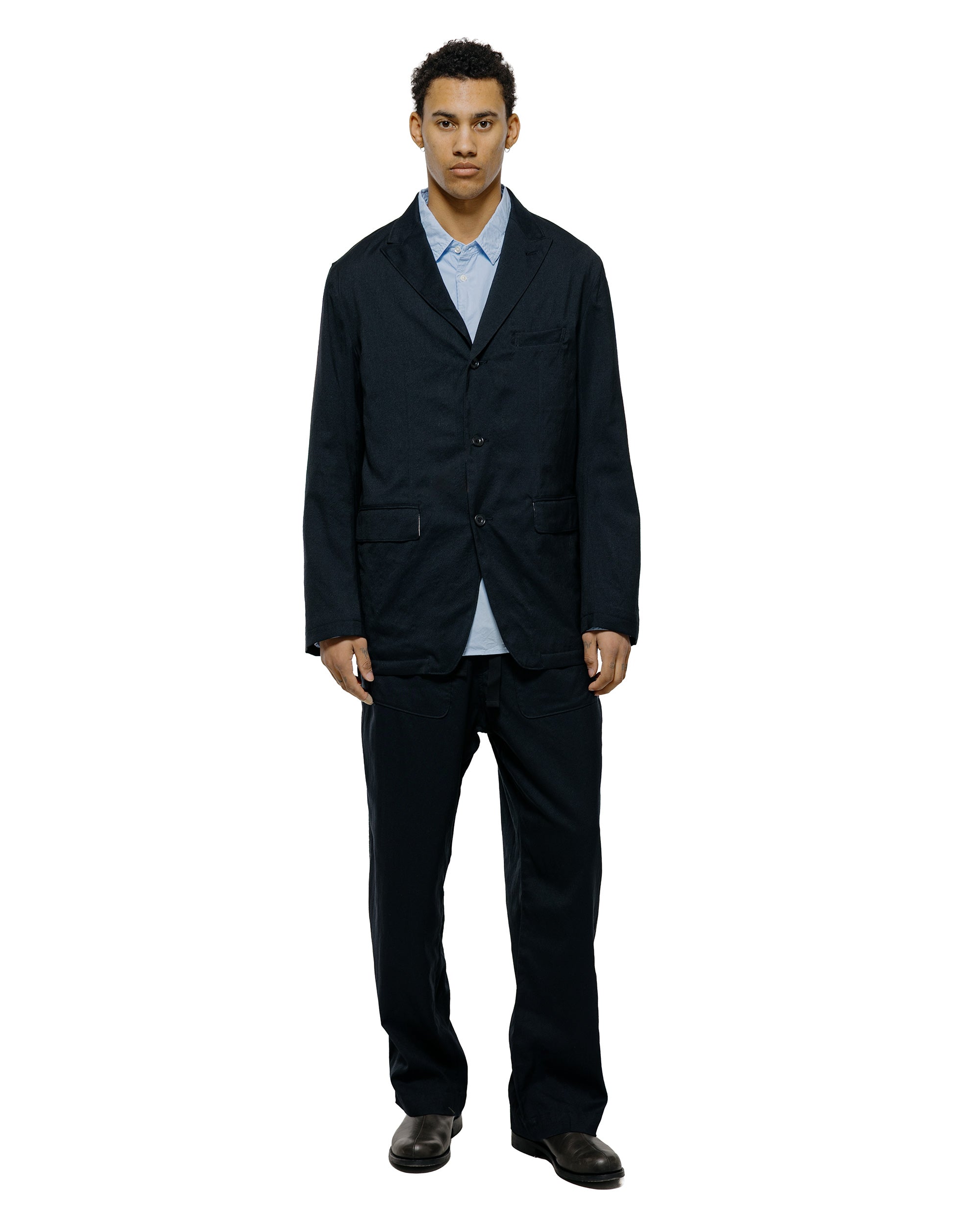Sage de Cret WO/SI Tumble Washed Peaked Lapel Jacket Navy
