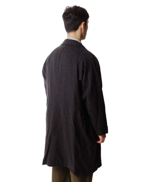 Sage de Cret Wool Twill Tumbler Balmacaan Coat With Belt Charcoal Model Back