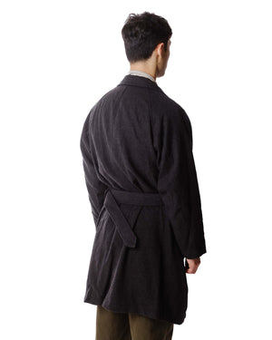 Sage de Cret Wool Twill Tumbler Balmacaan Coat With Belt Charcoal Model Belt Back