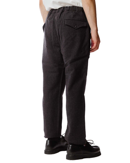 Sage de Cret Wool Twill Tumbler Pleated Pegtop Pants Charcoal Model Back