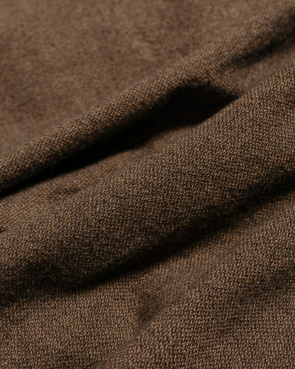 Sage de Cret Wool/Linen Tumbler Single-Pleated Pegtop Pants Brown fabric