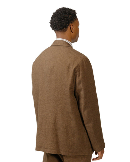 Sage de Cret Wool/Linen Tumbler Tailored Jacket Brown model back