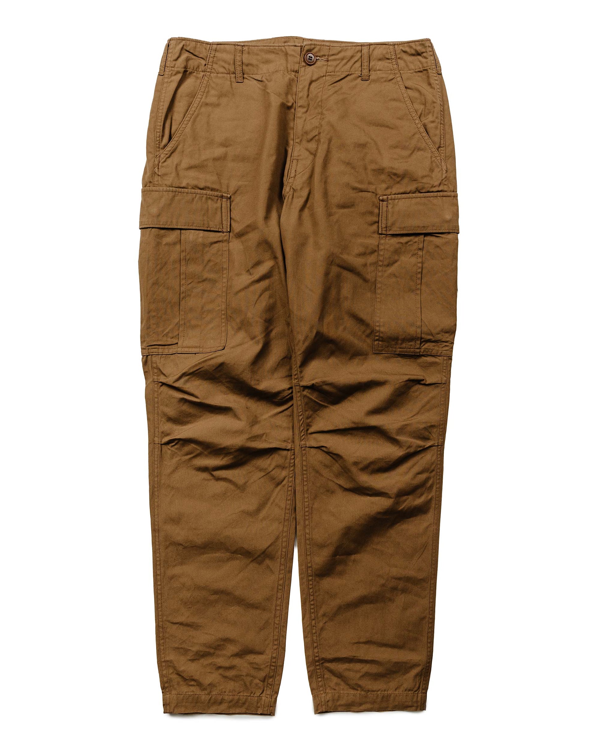 Sage de Cret x Lost & Found Coated Cotton/Linen Cargo Trouser Beige