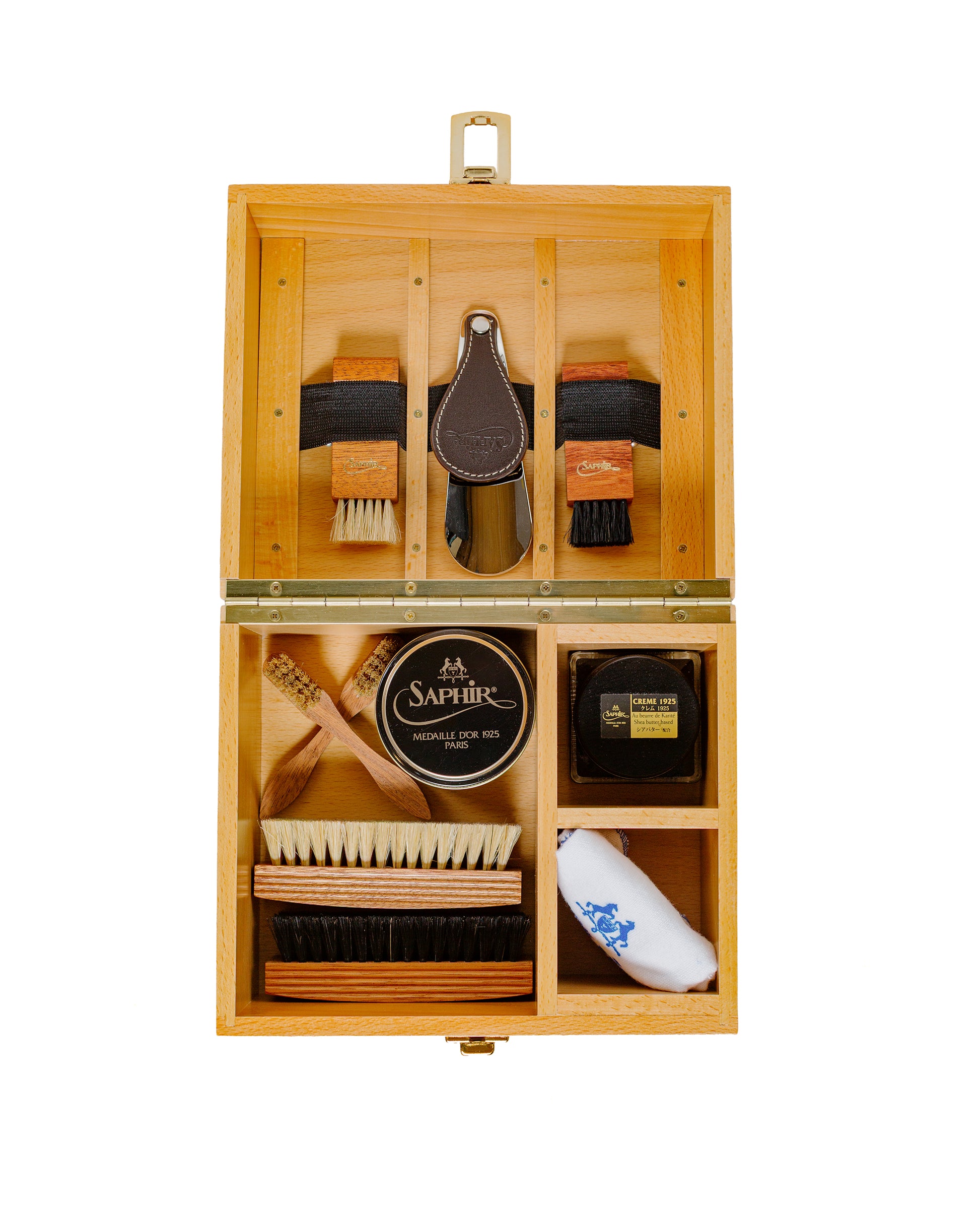 Saphir Groom Box Beech Wood Vegetal Leather