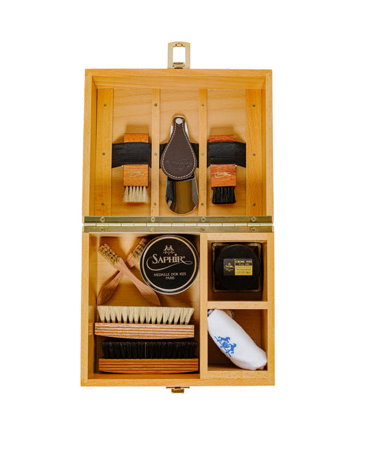 Saphir Groom Box Beech Wood Vegetal Leather