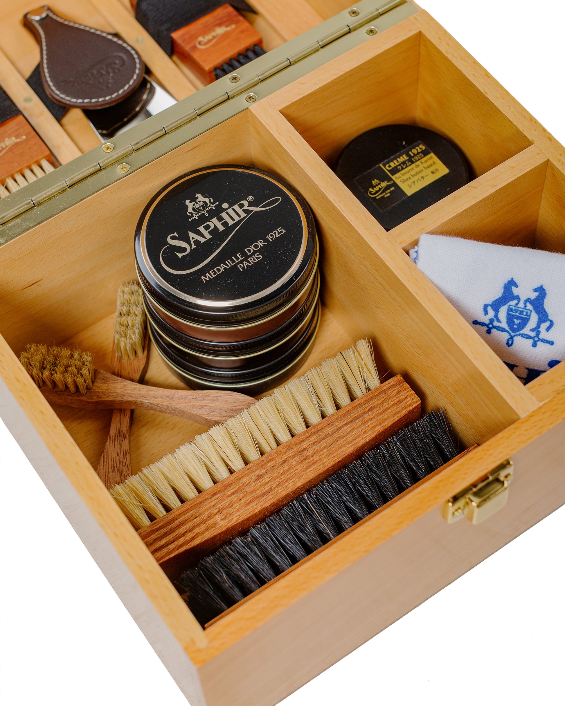 Saphir Groom Box Beech Wood Vegetal Leather