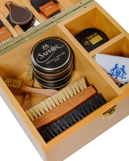 Saphir Groom Box Beech Wood Vegetal Leather