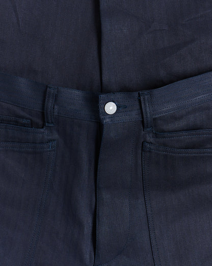 Sassafras D Scoop Pants Herringbone Indigo/Black