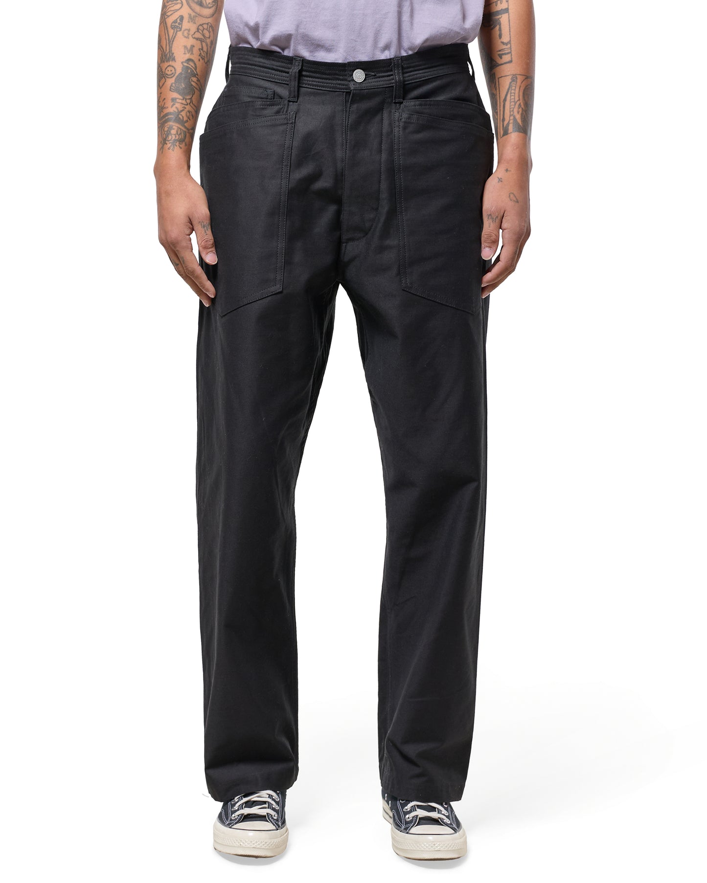 Sassafras D Scoop Pants Back Satin Black