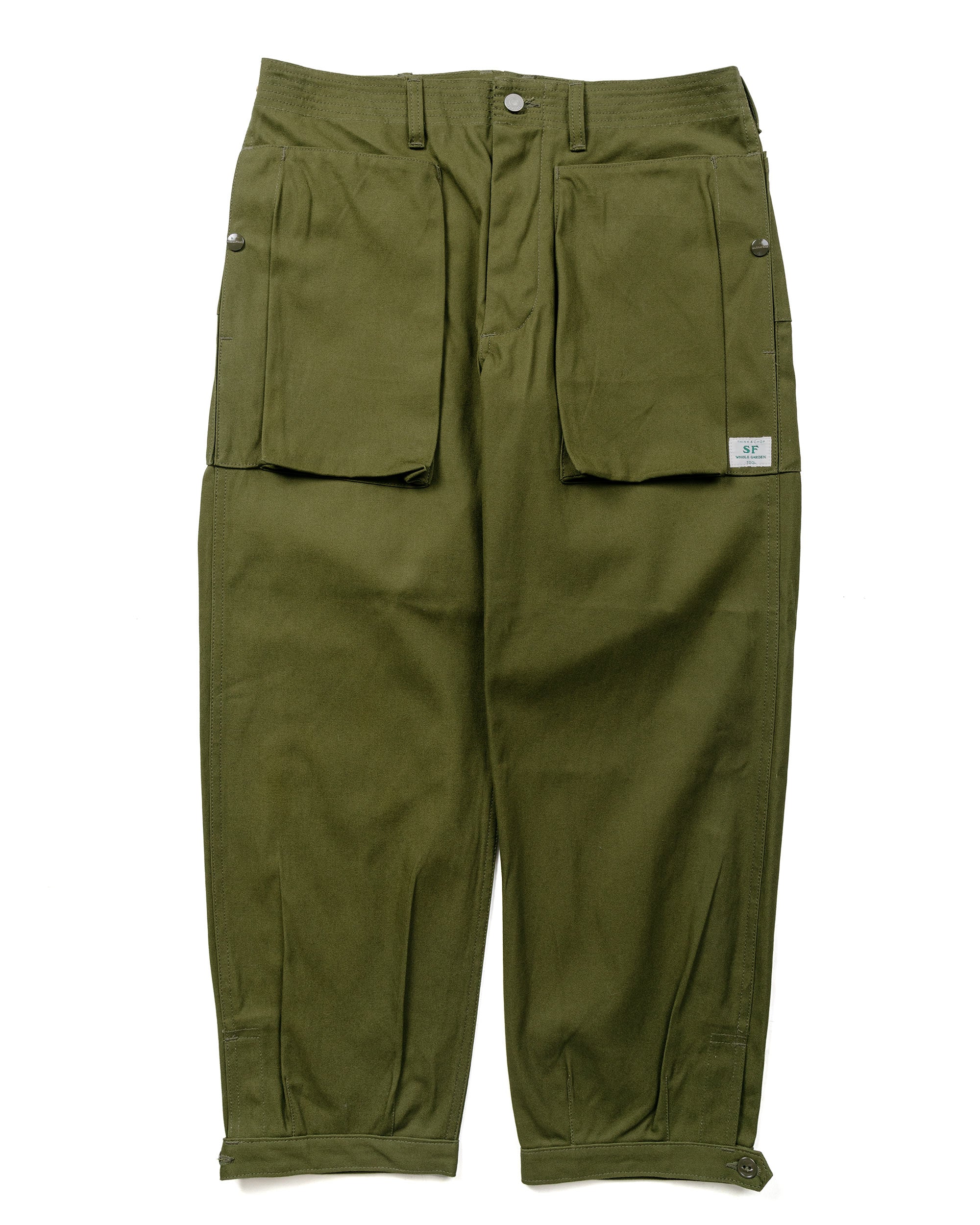 SASSAFRAS DIG CREW PANTS 4/5 OLIVE サイズＬ - メンズファッション