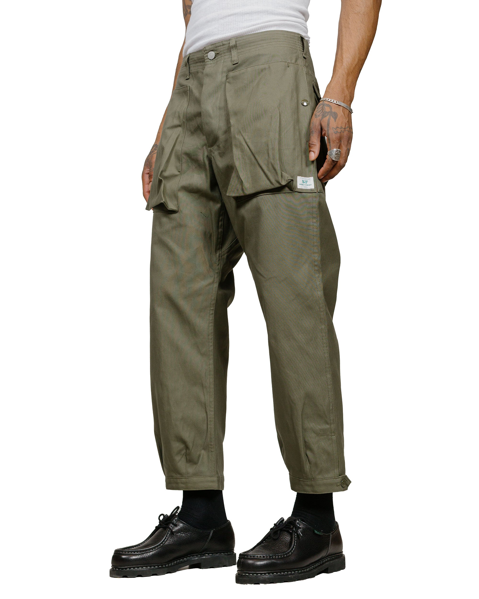 Sassafras Digs Crew Pants 4/5 Duck Canvas Olive