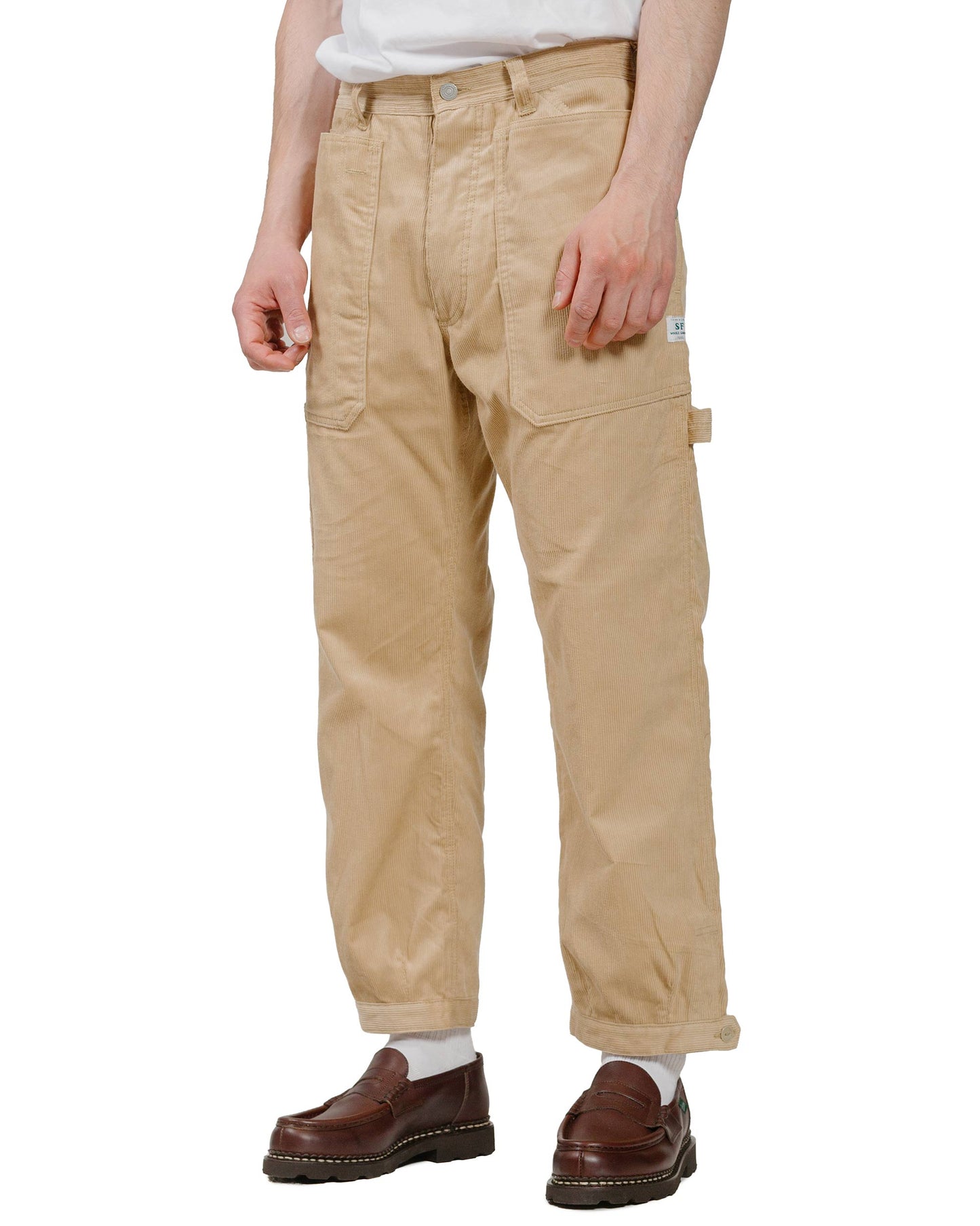 Sassafras Fall Leaf Gardener Pants 4/5 12W Organic Corduroy Beige model front