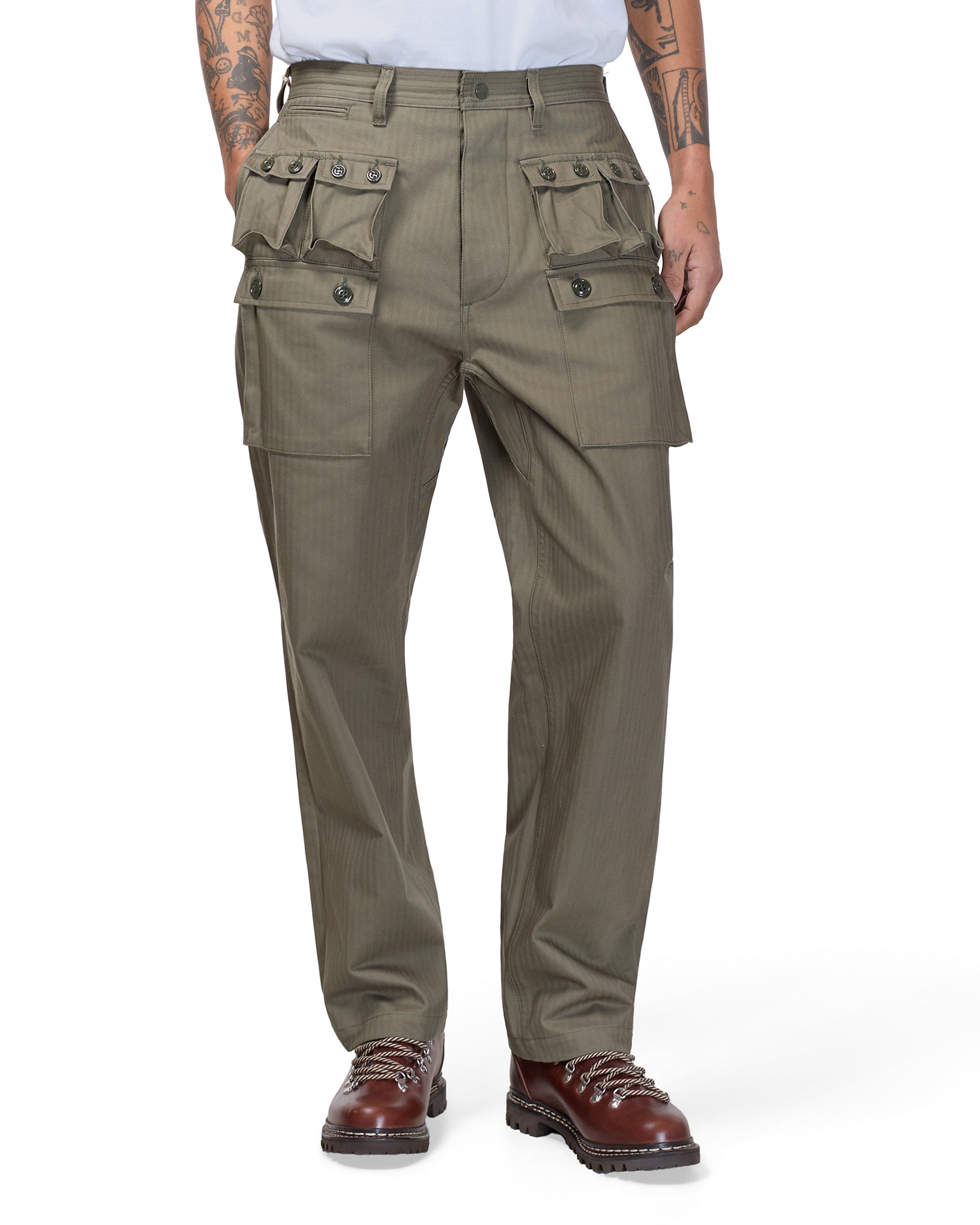Sassafras G.D.U. Pants Herringbone Twill Olive