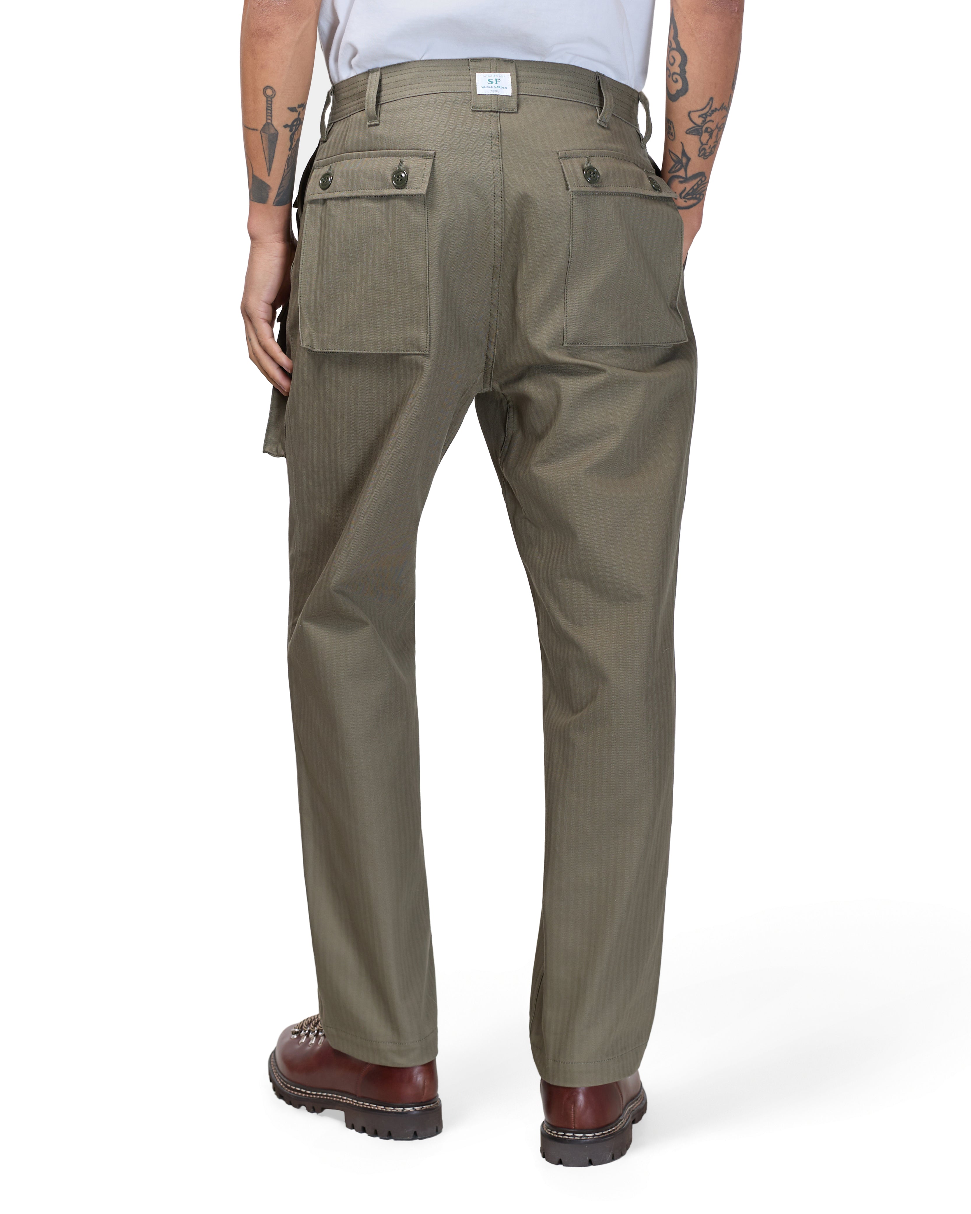 Sassafras G.D.U. Pants Herringbone Twill Olive