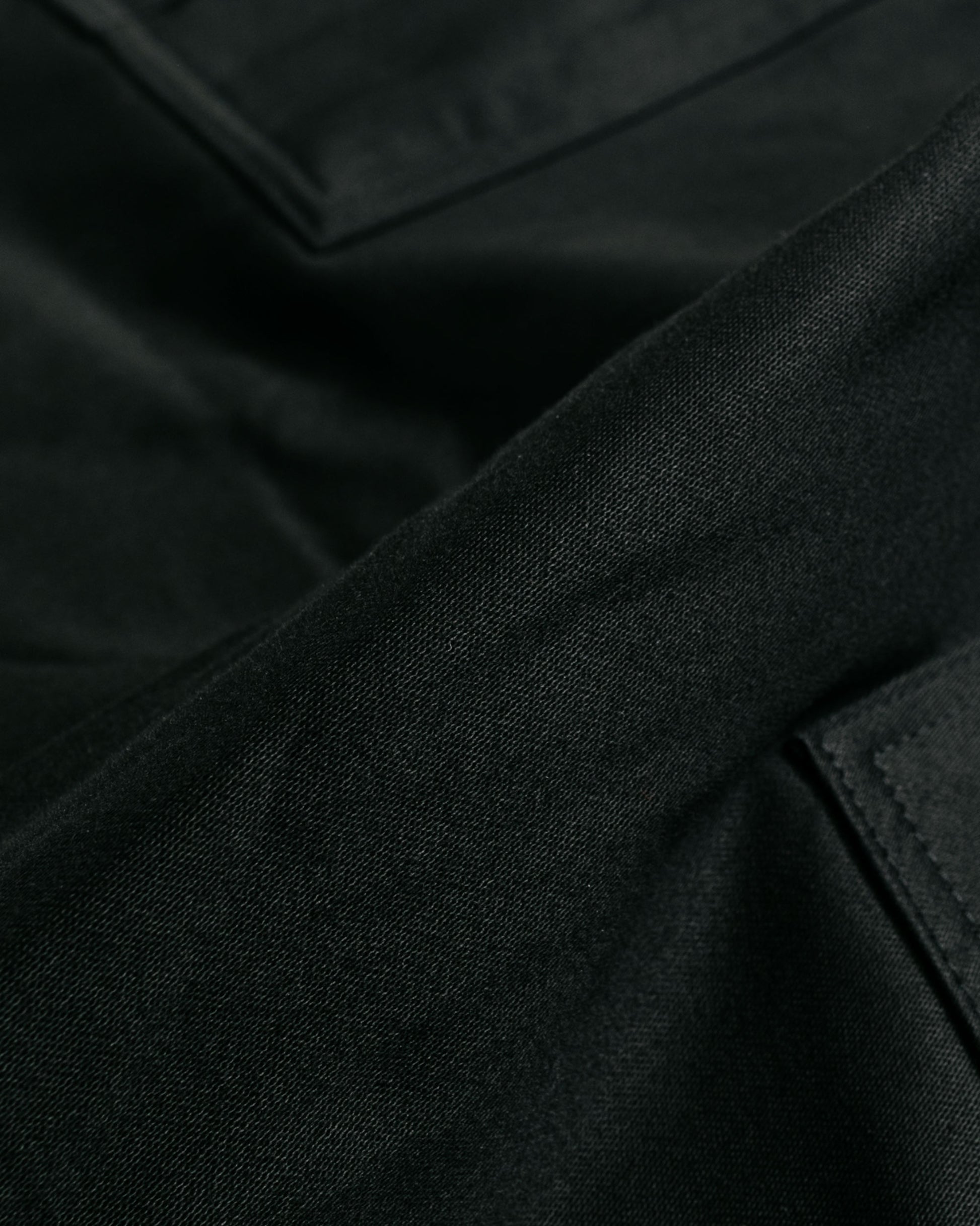 Sassafras Overgrown Pants Military Satin Black fabric