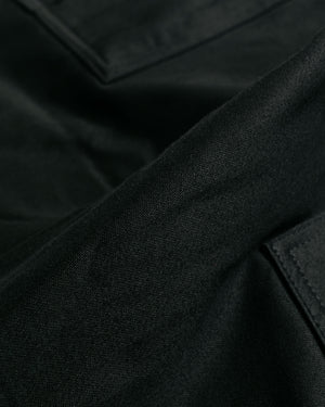 Sassafras Overgrown Pants Military Satin Black fabric