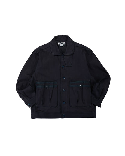 lost & found Sassafras Sassafras Overgrown Trug Jacket Herringbone Twill Indigo/Black