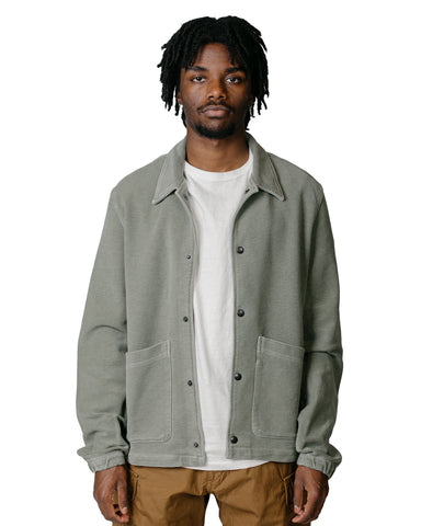 Save Khaki United American Twill Back Terry Snap Front Jacket Olive