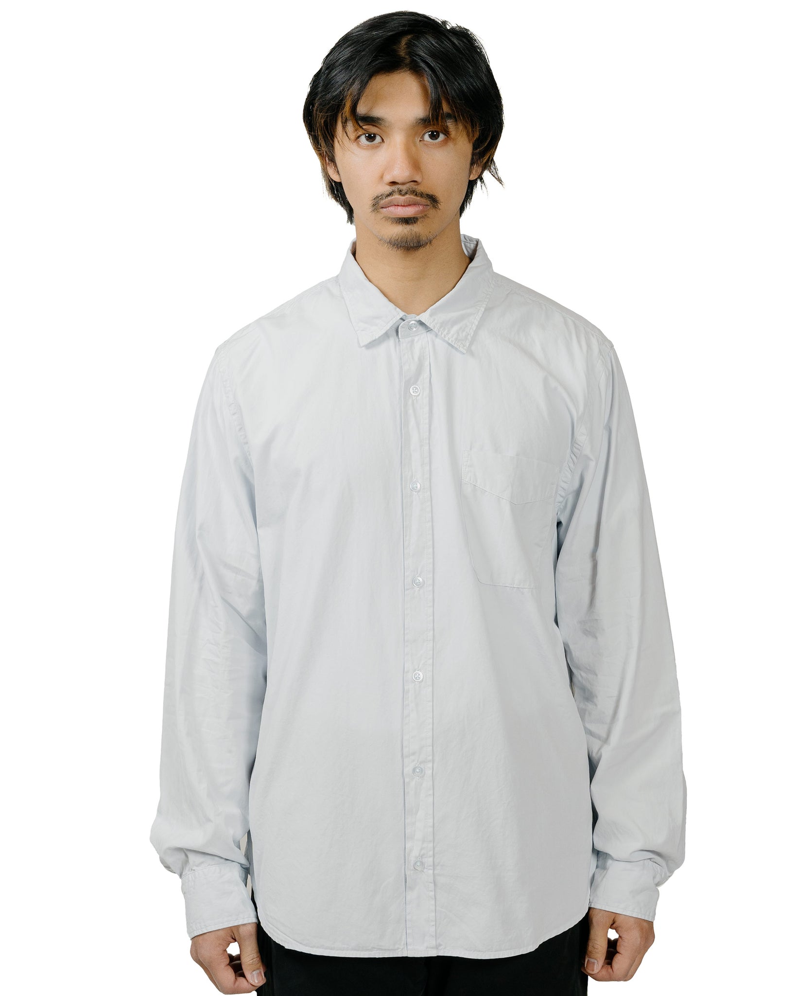 Save Khaki United Poplin Standard Shirt Light Blue model front