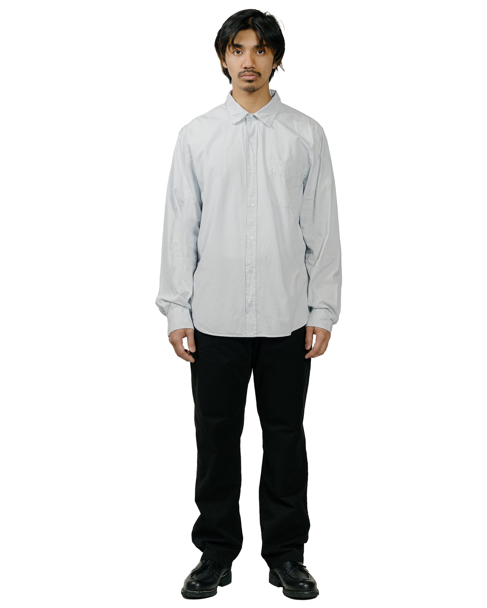 Save Khaki United Poplin Standard Shirt Light Blue model full