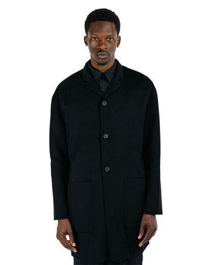 Seya. Double Face Half Coat / Silk Blended Merino Wool Black