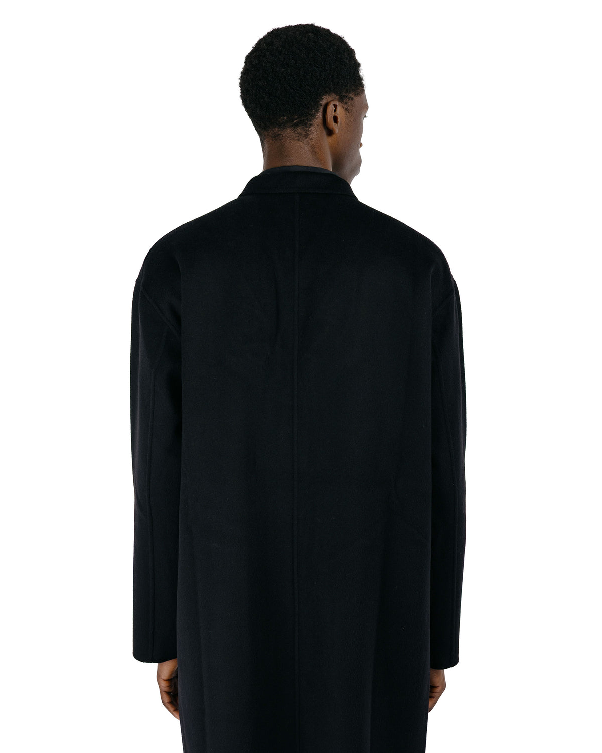 Seya. Double Face Half Coat / Silk Blended Merino Wool Black