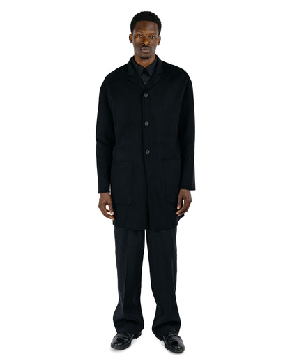 Seya. Double Face Half Coat / Silk Blended Merino Wool Black