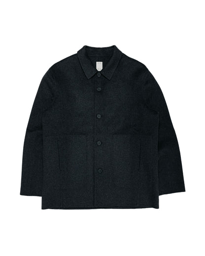 Seya. Double Face Work Jacket / Silk Blended Merino Wool Ash Charcoal