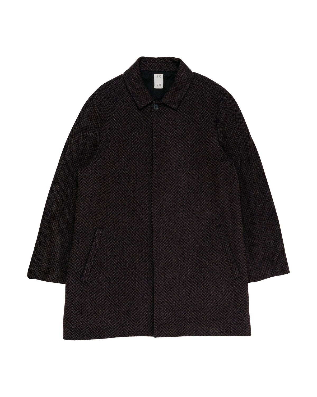 Seya. Horsecoat / Ancient Herringbone Mud Indigo