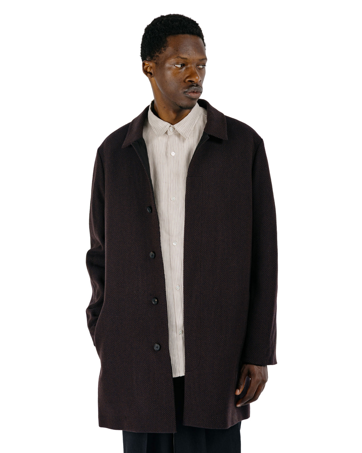 Seya. Horsecoat / Ancient Herringbone Mud Indigo