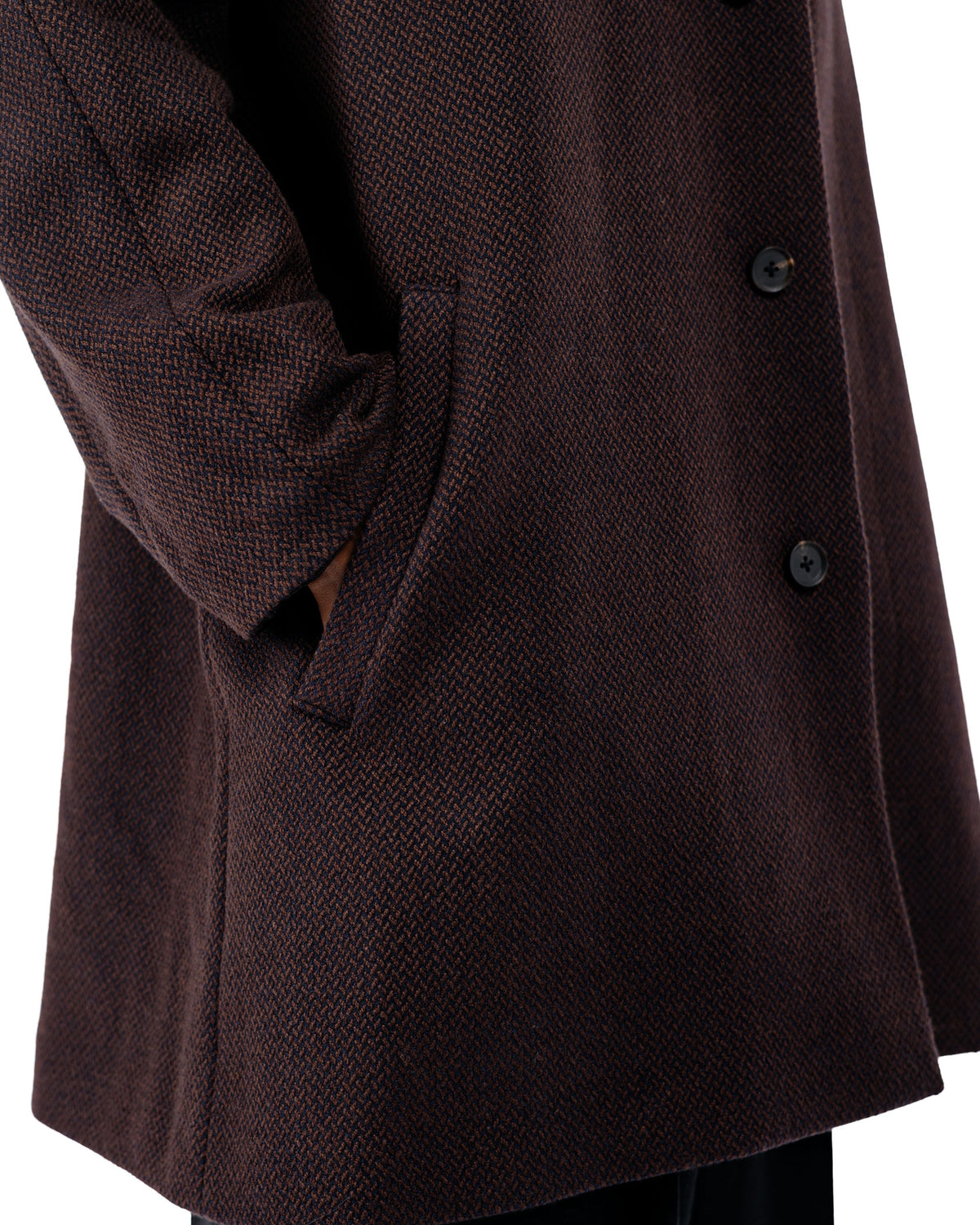 Seya. Horsecoat / Ancient Herringbone Mud Indigo