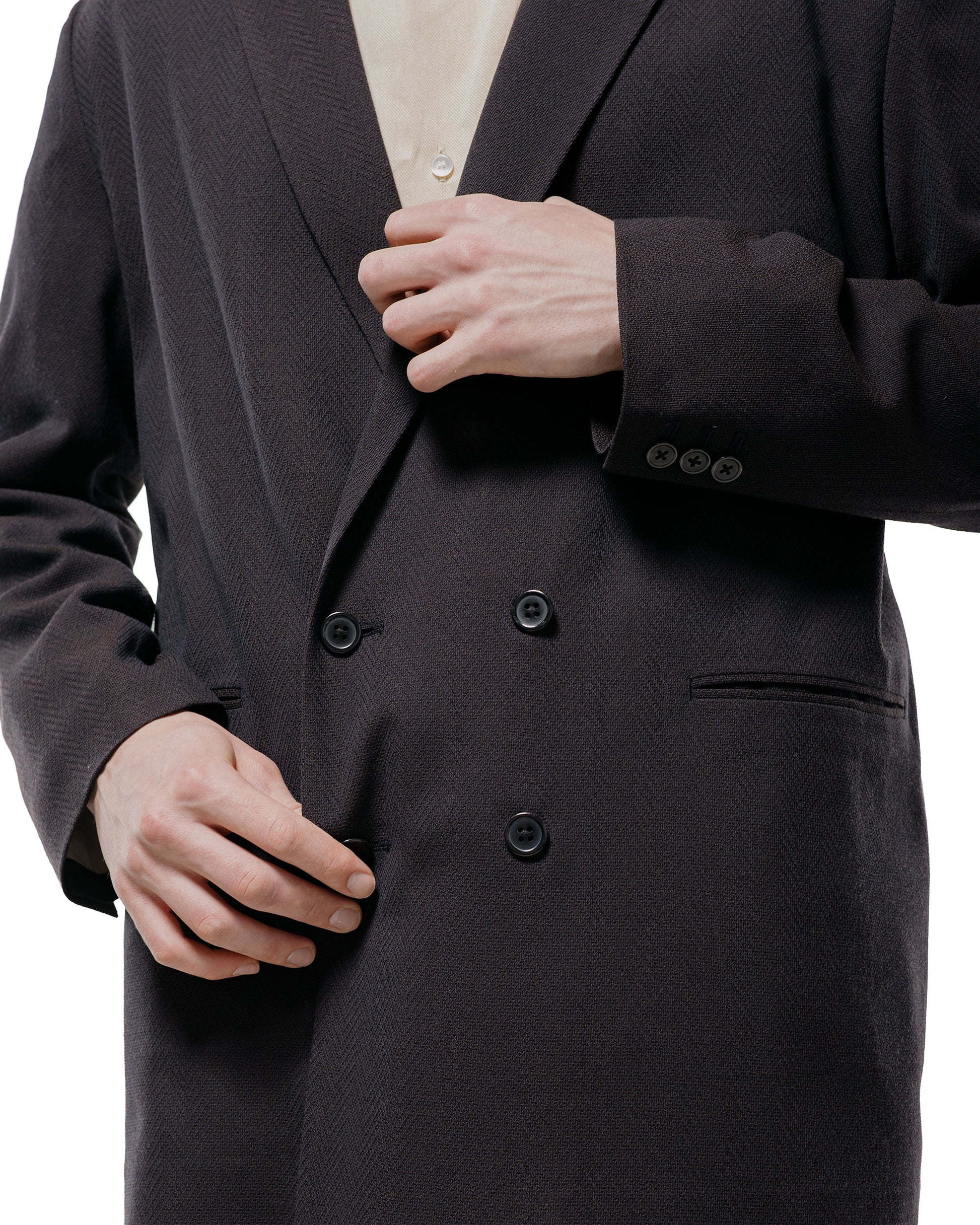 lost & found Seya. Seya. Travel Tailored Jacket/Summer Herringbone Mud Indigo
