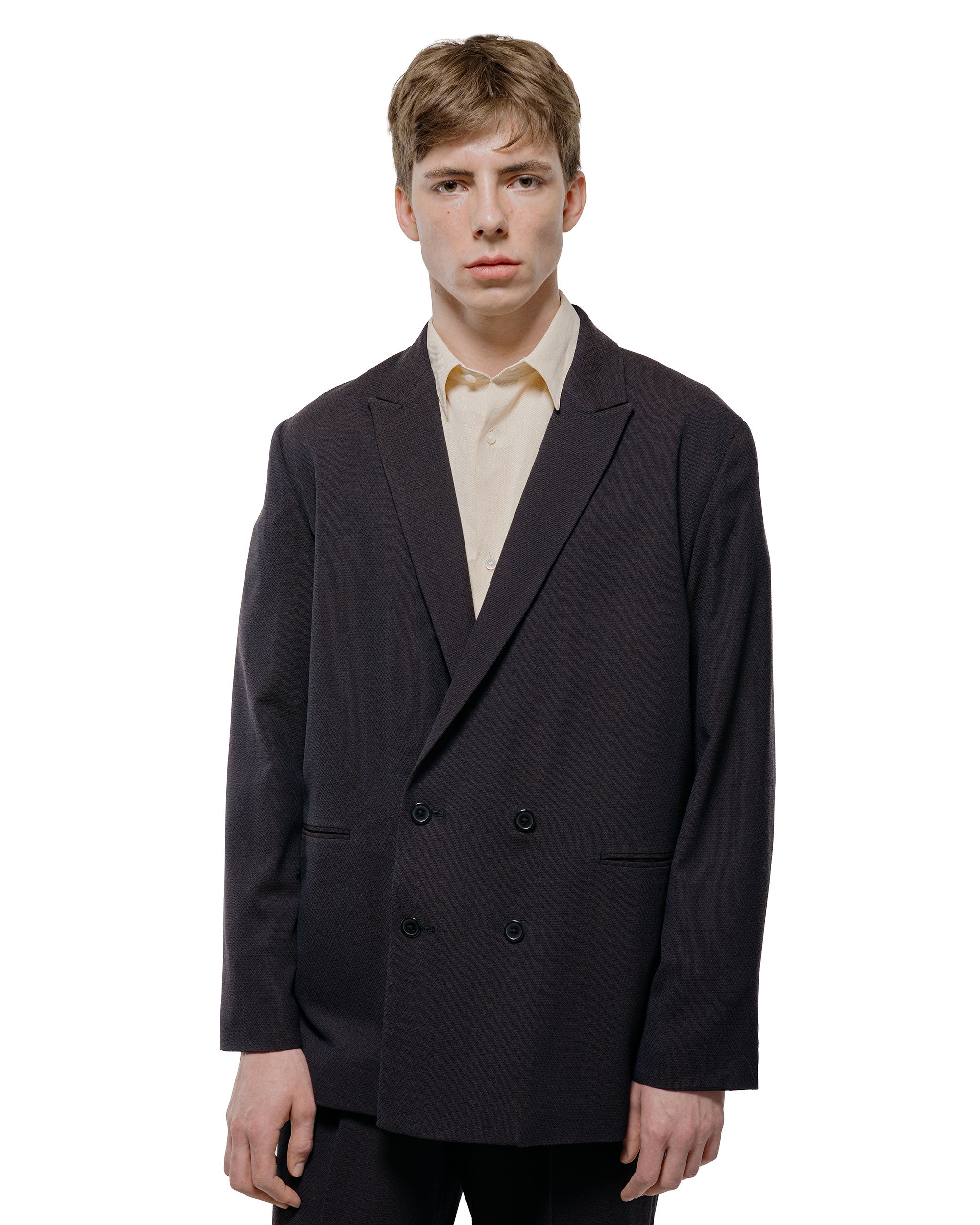 seya. Travel Tailored Jacket/Summer Herringbone Mud Indigo