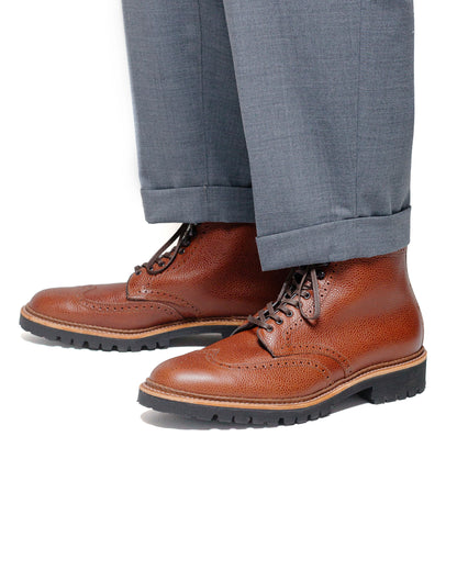 Alden Short Wing Boot Brown Scotch Grain With Lug Sole model