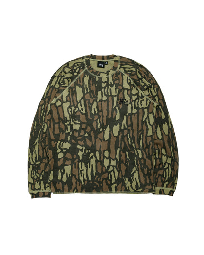 Stüssy Basic Stock Raglan Thermal Tree Bark Camo
