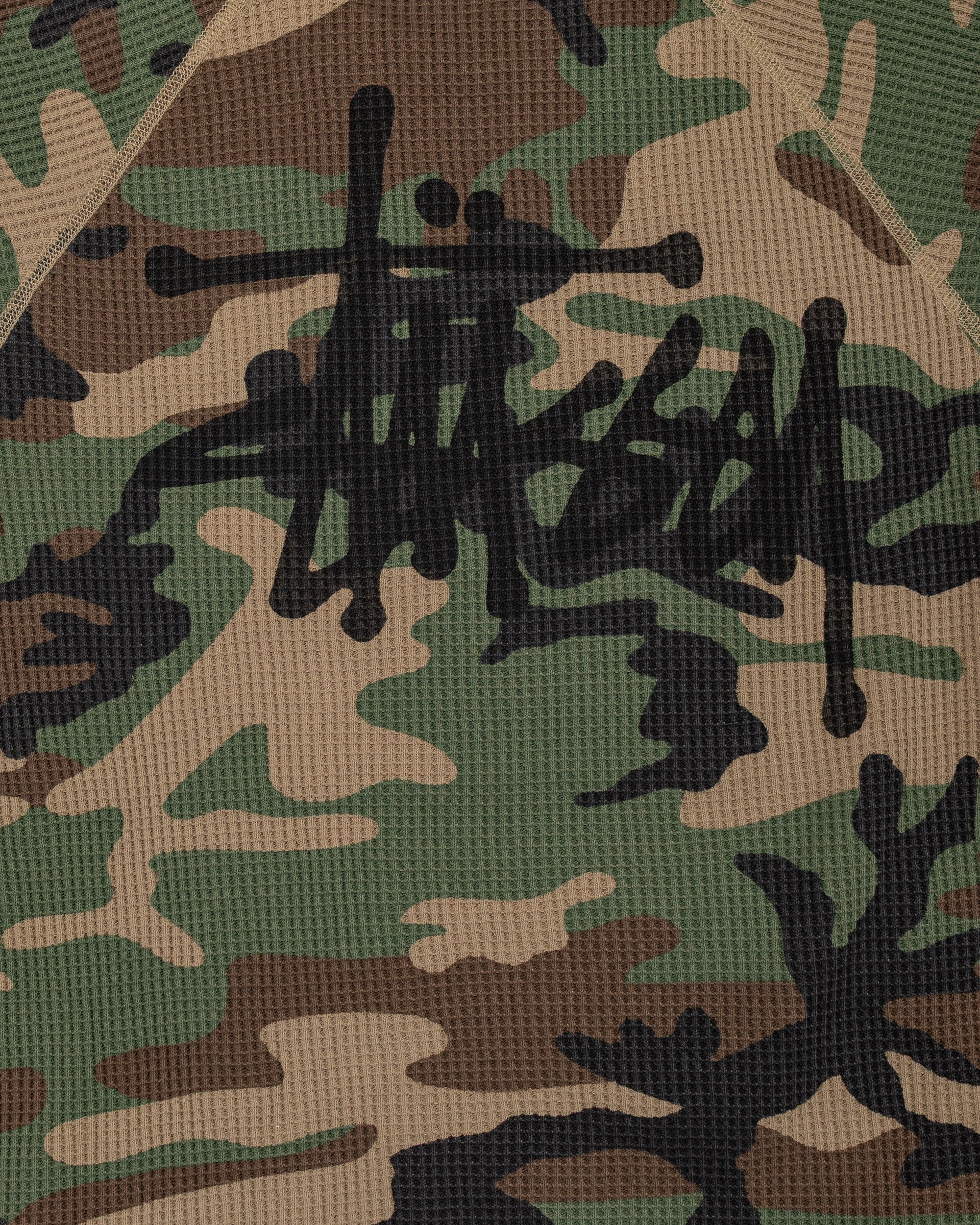 Stüssy Basic Stock Raglan Thermal Woodland Camo