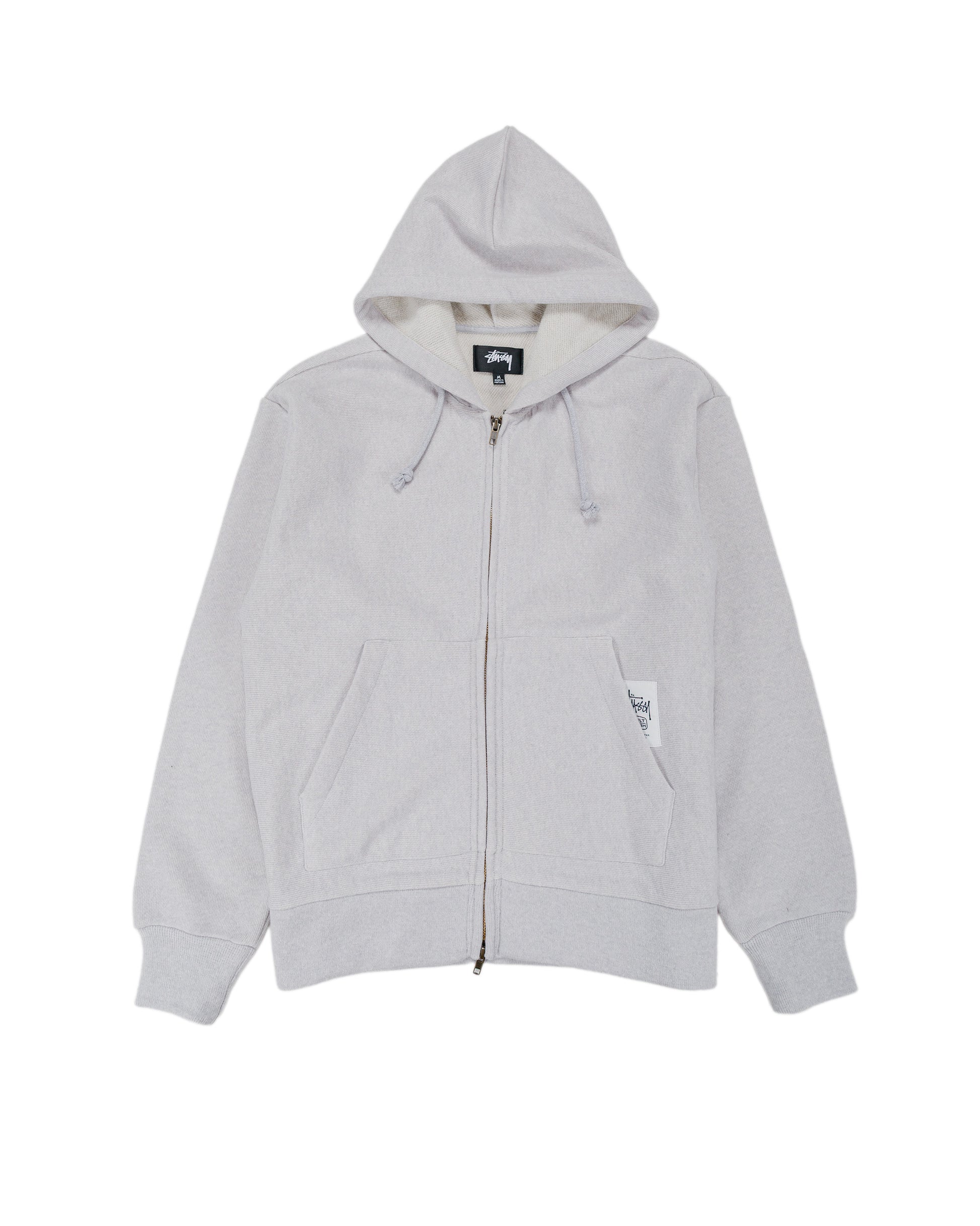 Stüssy Brass Zip Knit Hood Ash Heather