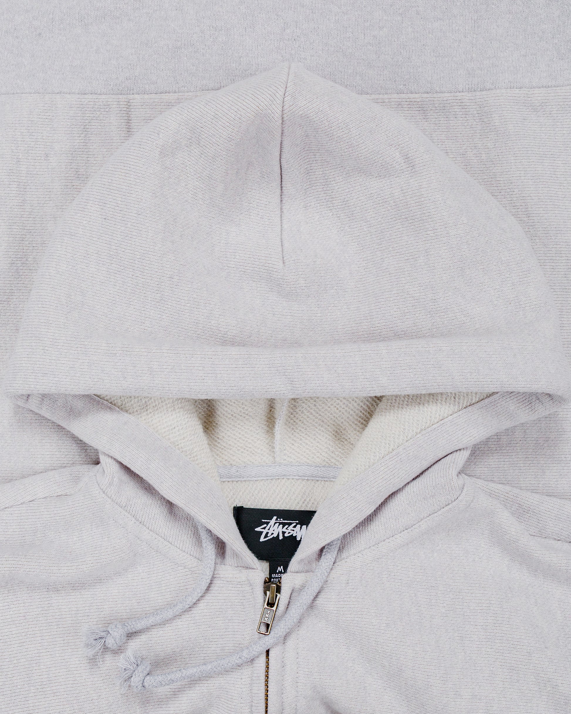 Stüssy Brass Zip Knit Hood Ash Heather