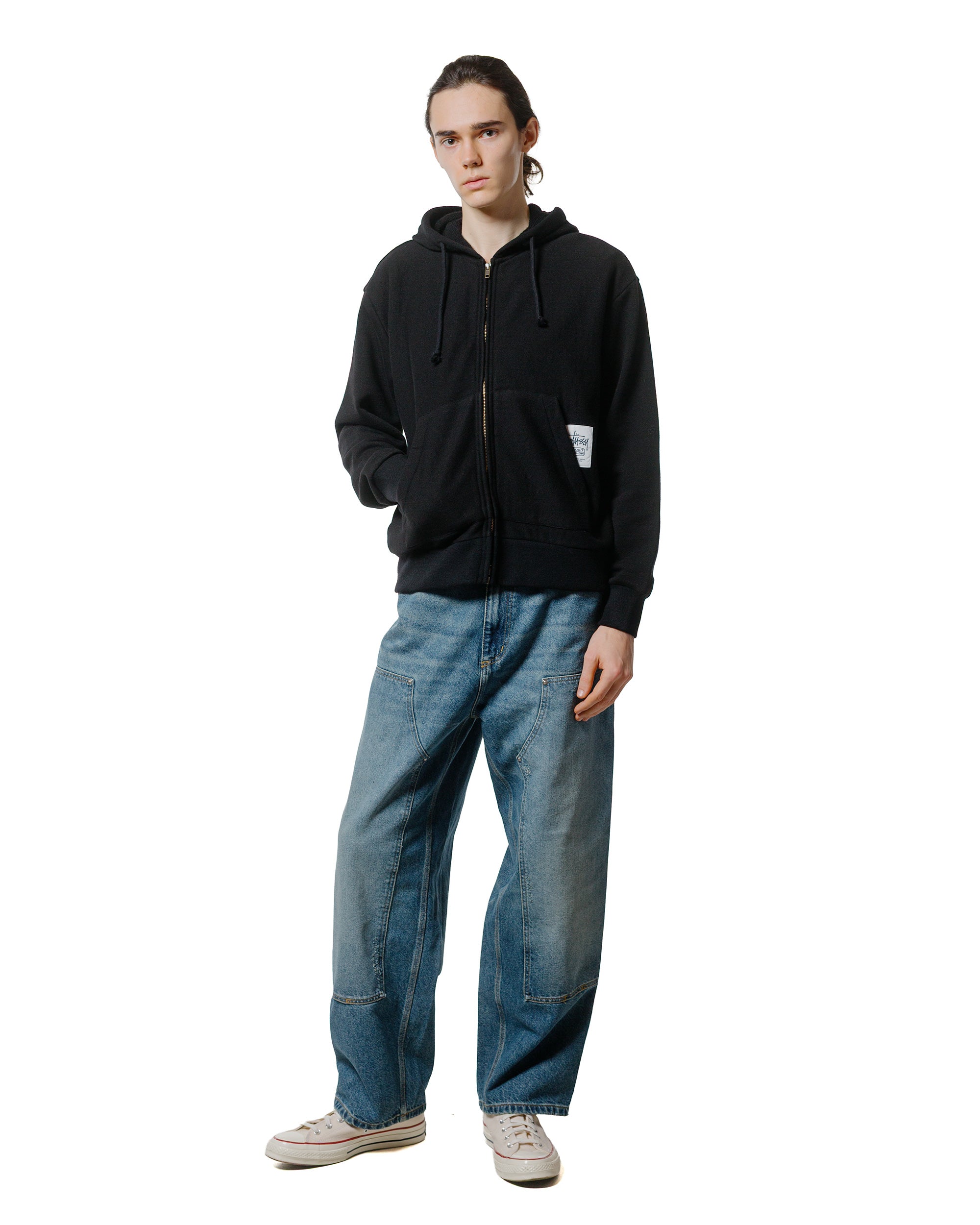 Stüssy ブラス ジップ ニット フーディ ブラック