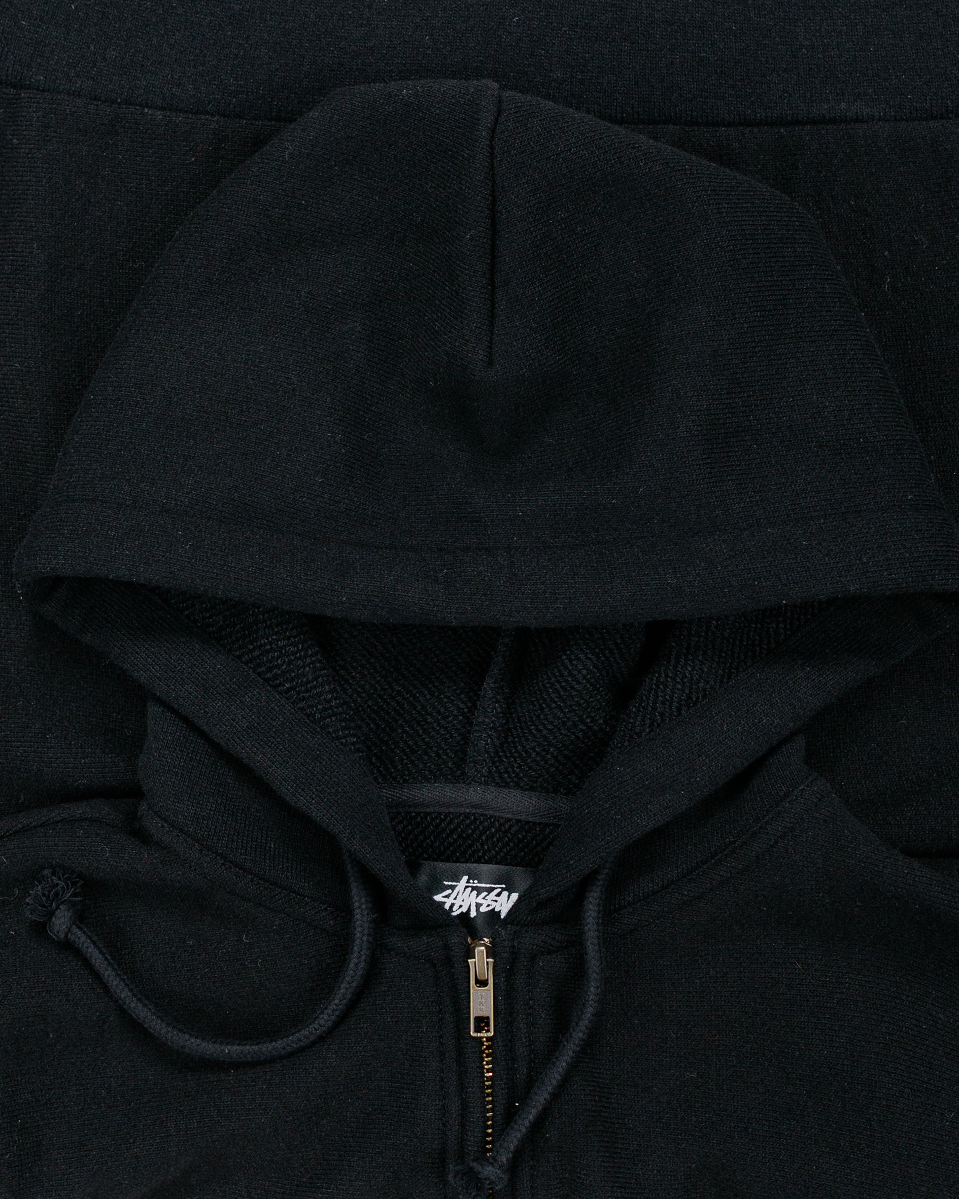 Stüssy Brass Zip Knit Hood Black