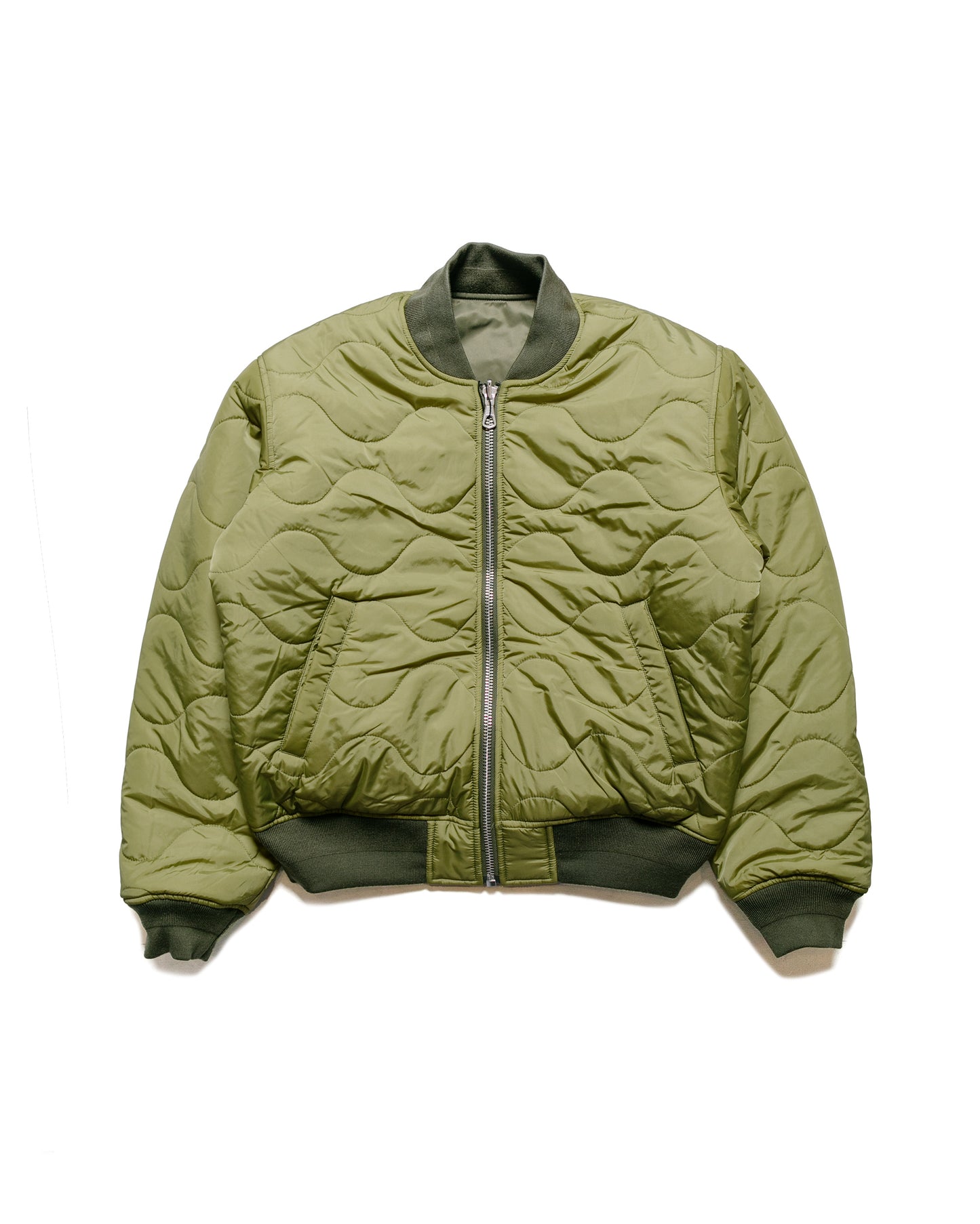 Stüssy Built Reversible Bomber Jacket Olive reverse