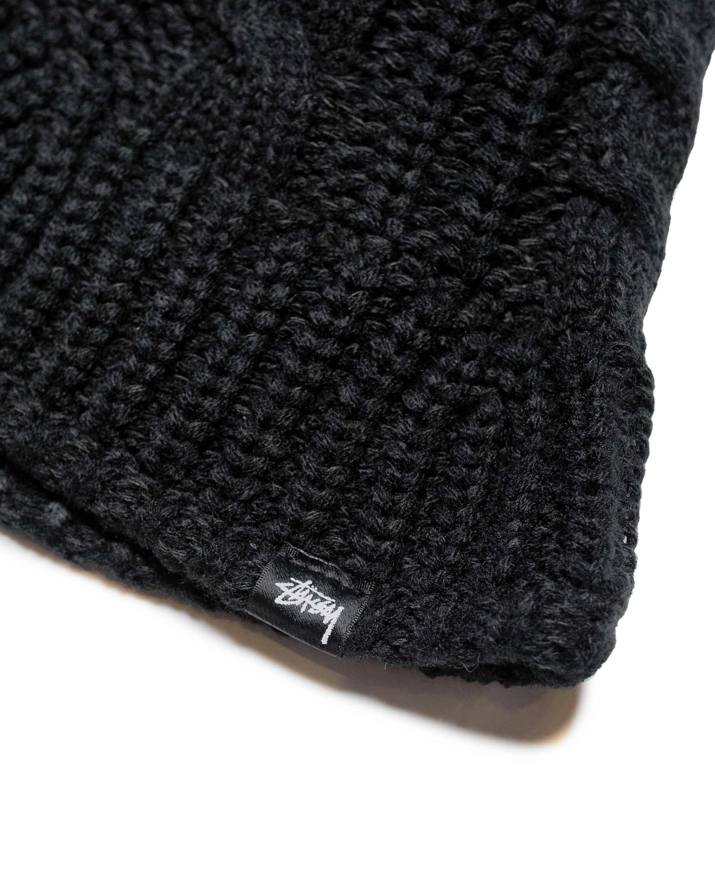 Stüssy Cable Knit Bucket Hat Black fabric