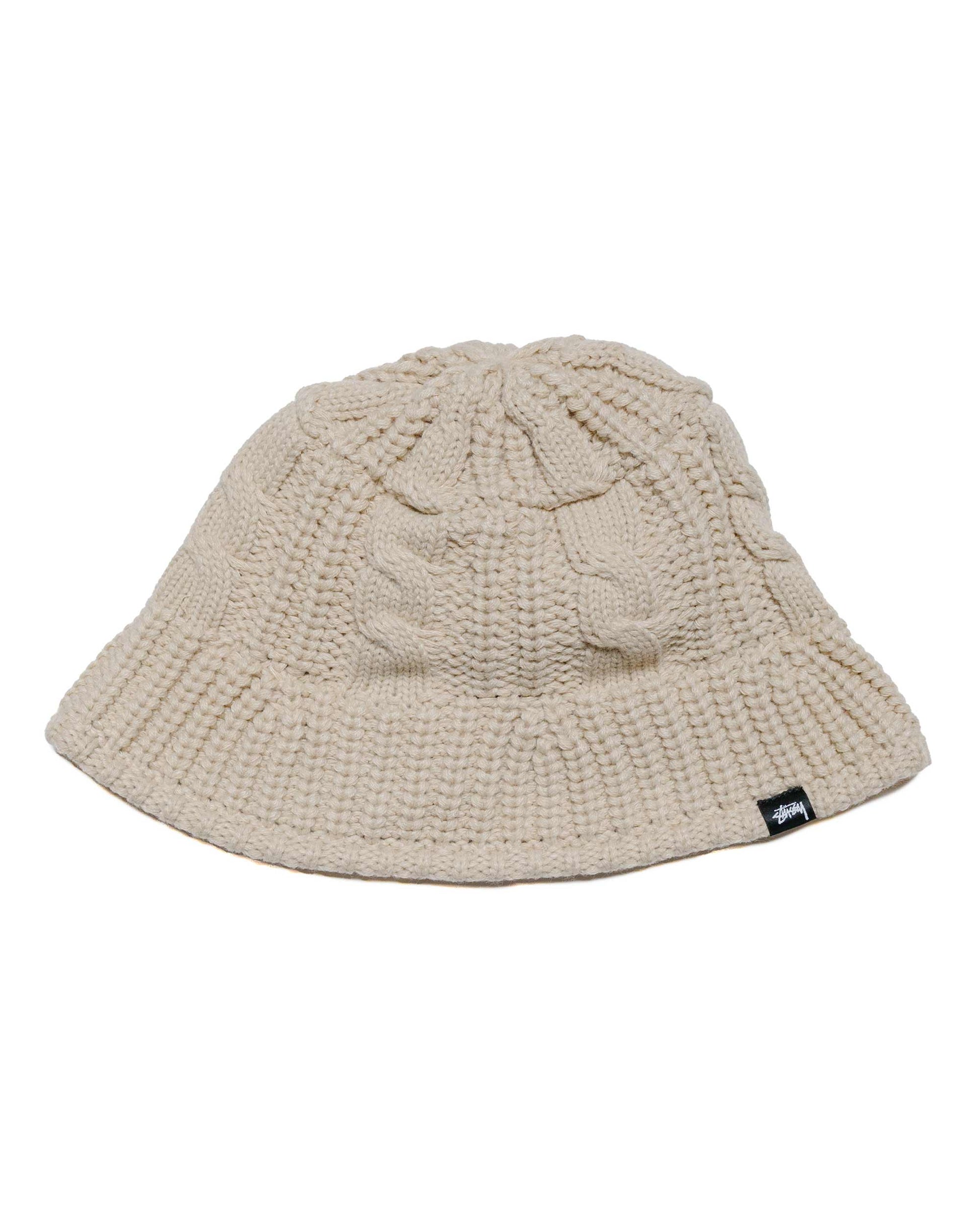 Stüssy Cable Knit Bucket Hat Oat