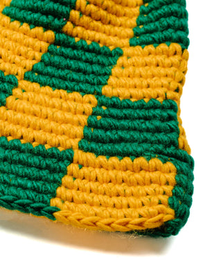 Stüssy Checker Knit Bucket Hat Evergreen Detail