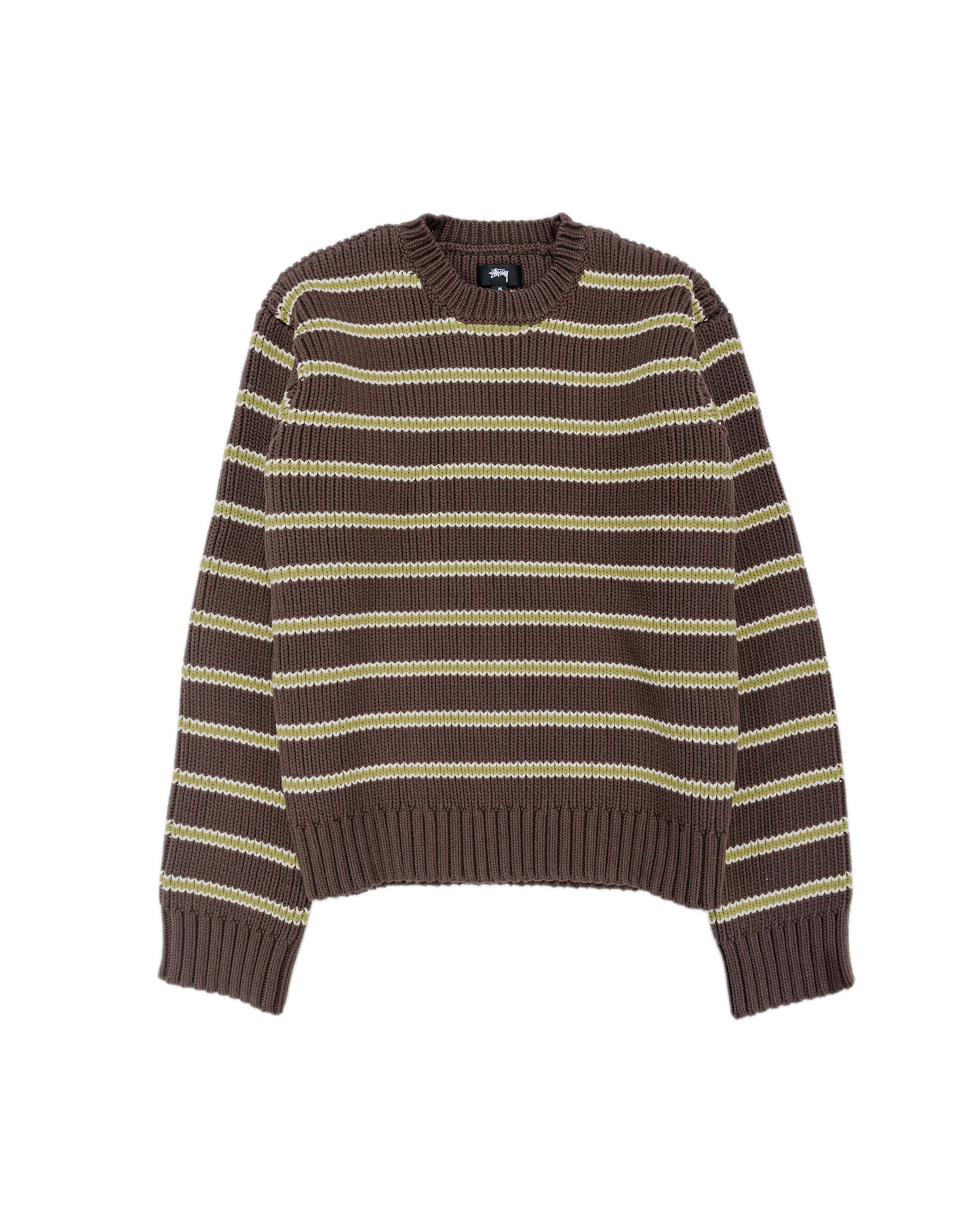 Stüssy Chunky Cotton Stripe Sweater Forest