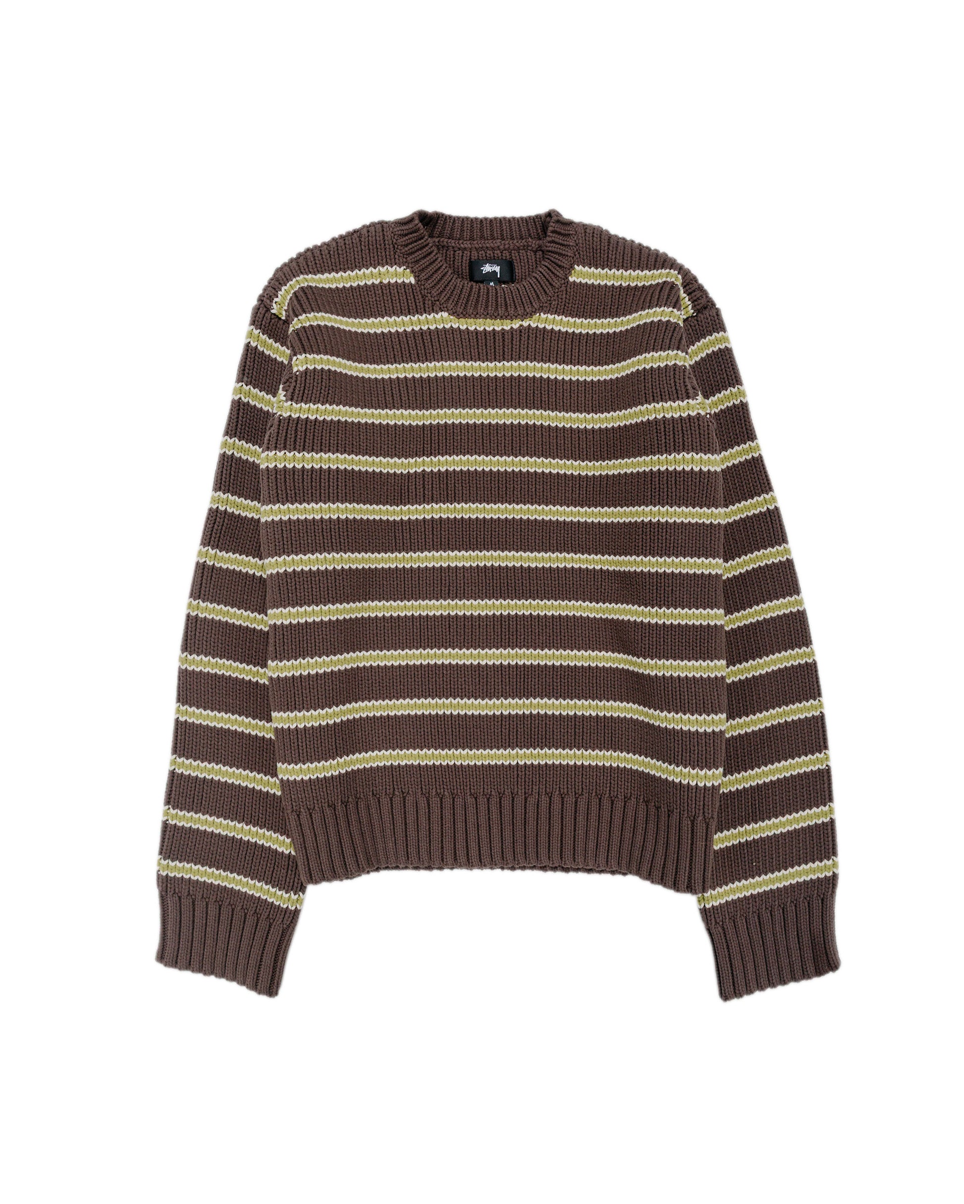 Stüssy Chunky Cotton Stripe Sweater Forest
