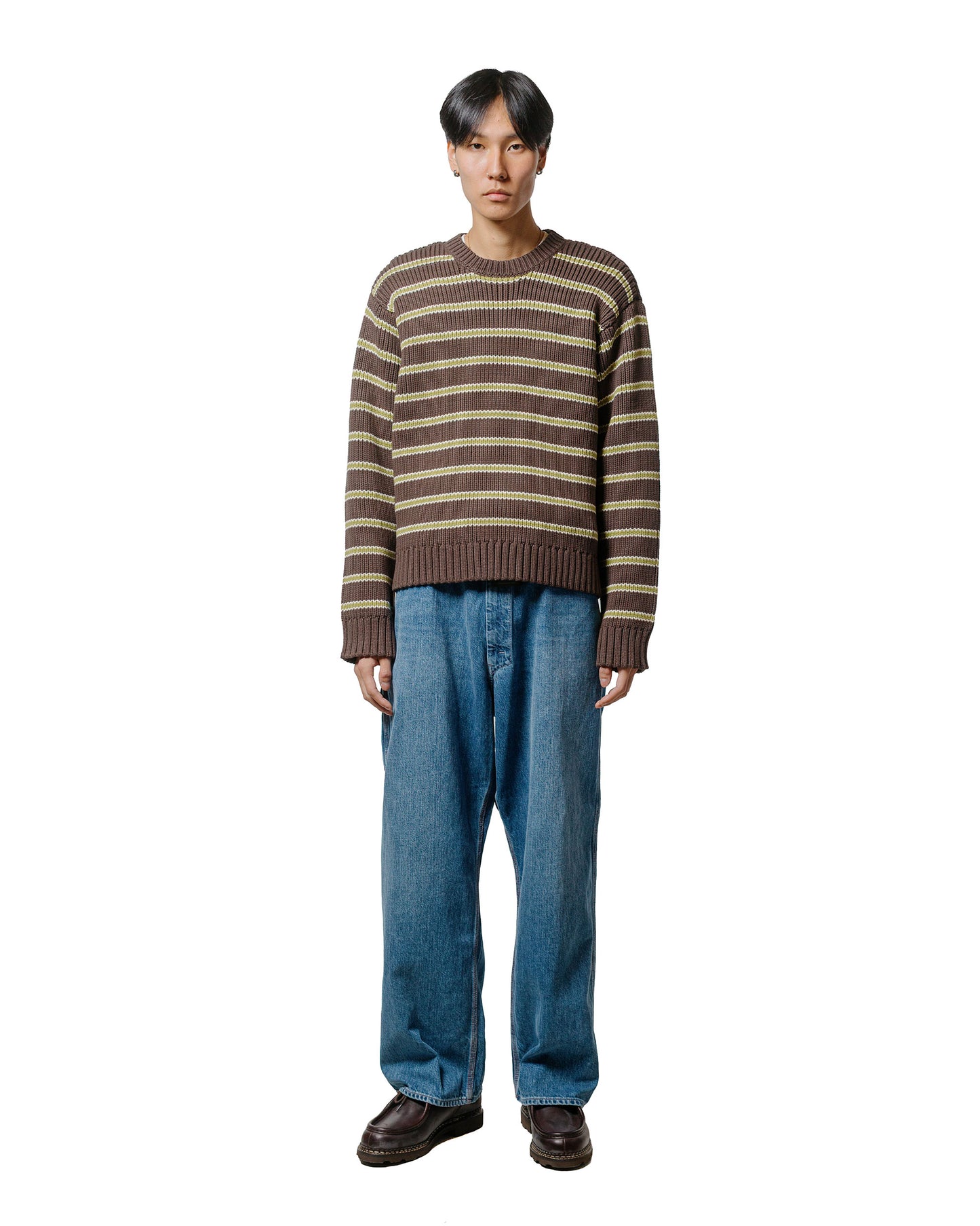 Stüssy Chunky Cotton Stripe Sweater Forest