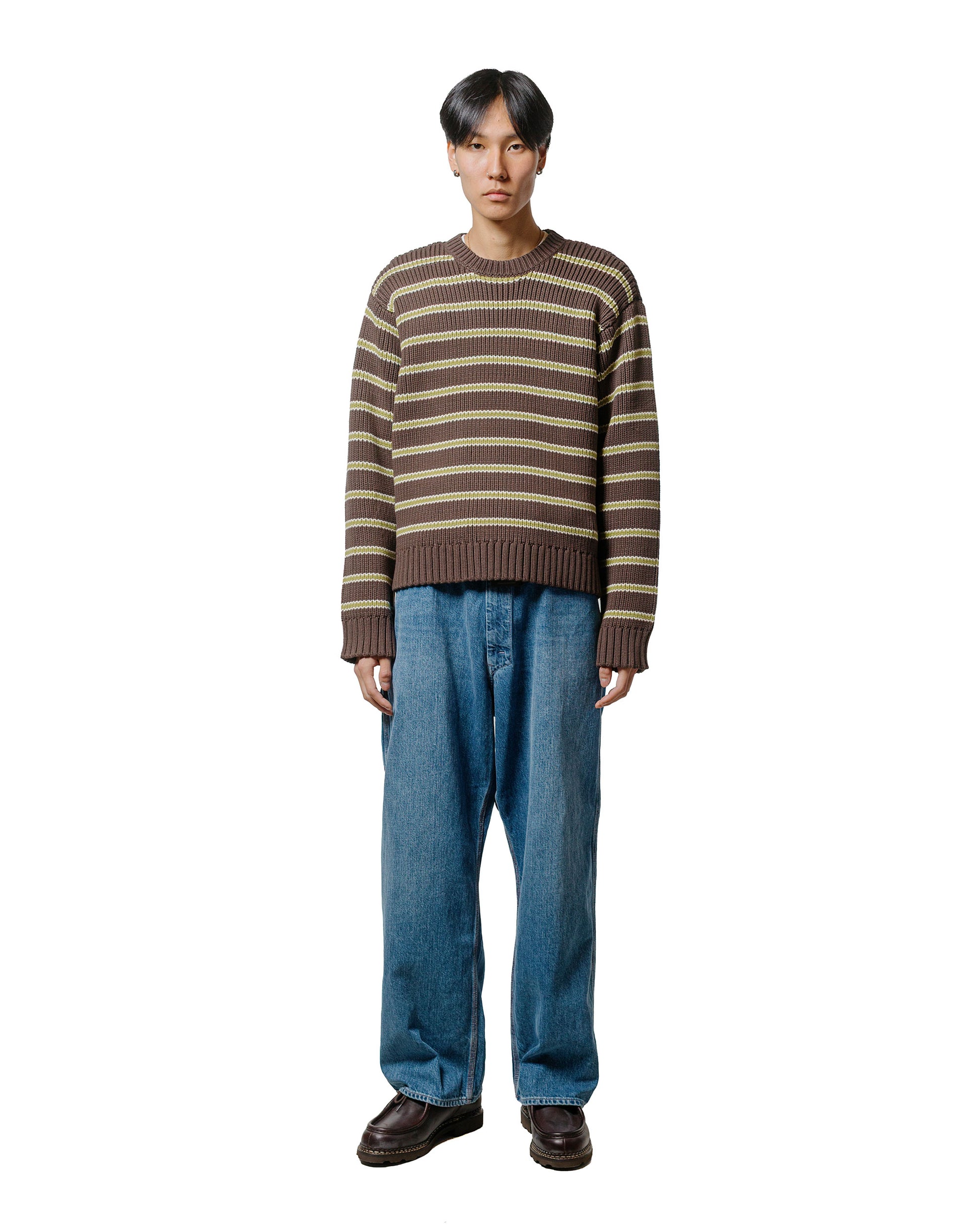 Stüssy Chunky Cotton Stripe Sweater Forest